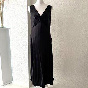 Vintage Bill Blass Black Silk Midi Dress